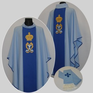 Ornat maryjny, w kolorze błękitynym.