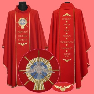 Ornat czerwony, haftowany ( O - 125 )