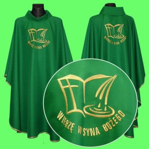 Wierzę w Syna Bożego - ornat zielony.