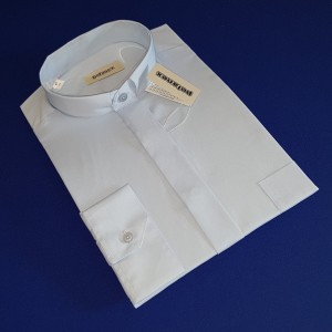 Błękitna koszula kapłańska, z długim rękawem - polanex