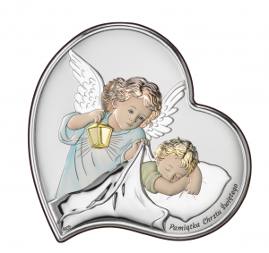 Obrazek Aniołek z latarenką nad dzieciątkiem / KOLOROWY 