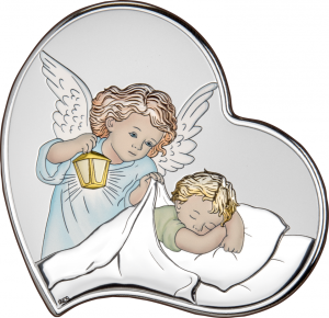 Obrazek Aniołek z latarenką nad Dzieciątkiem / KOLOROWY