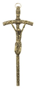 Krzyż "papieski" stare złoto - h 145 mm 