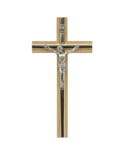 Krzyż drewniany z taśmą - 26 cm