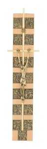 Krzyż jasny,  z drogą krzyżową - h 335 mm
