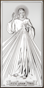 Obrazek Jezu Ufam Tobie - laminat srebra