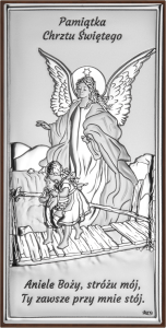 Obrazek Anioł na kładce / laminat srebra.