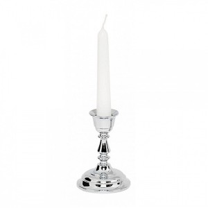Świecznik tradycyjny - h 9 cm / kolor srebrny.