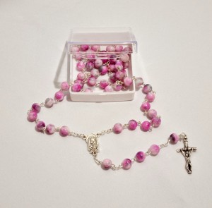 Różaniec - 8 mm / marmurkowy